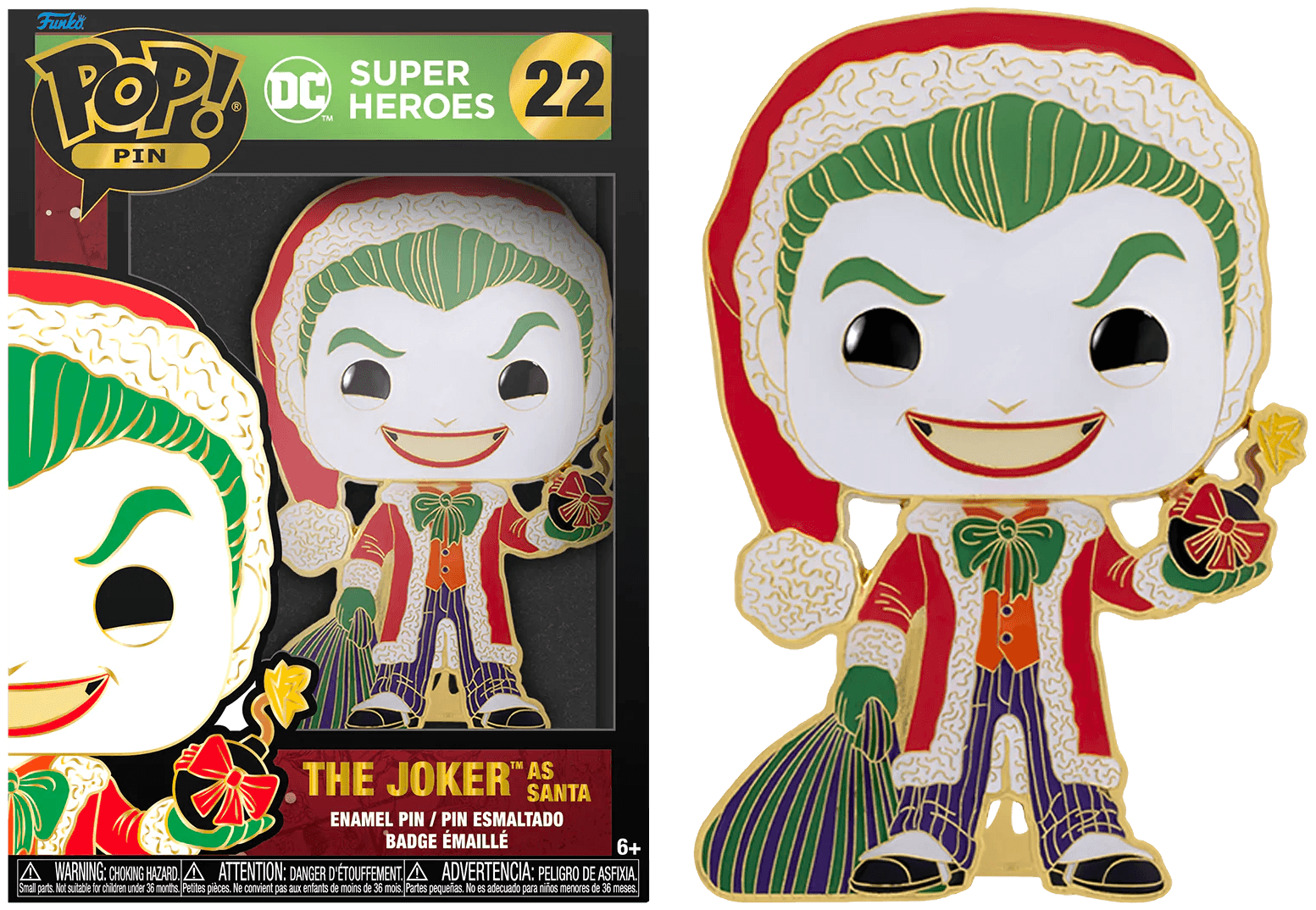 FUNDCCPP0033 DC - Joker Holiday (with chase) 4" Pop! Enamel Pin - Funko - Titan Pop Culture