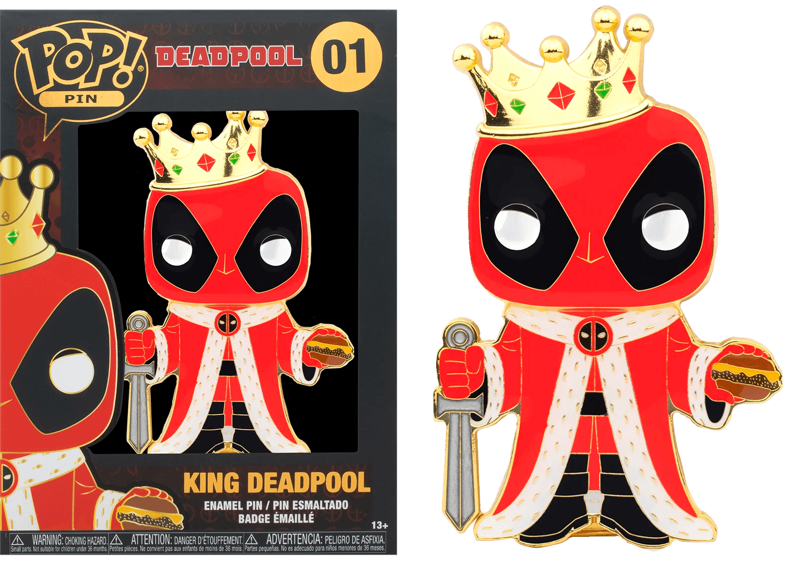 FUNMVPP0014 Deadpool - King Deadpool 4" Pop! Enamel Pin - Funko - Titan Pop Culture