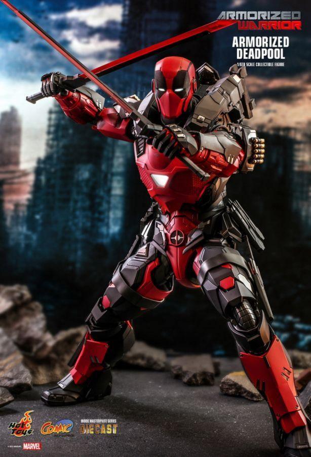 HOTCMS09D42 Marvel Comics - Armorized Deadpool Diecast 1:6 Scale 12" Action Figure - Hot Toys - Titan Pop Culture