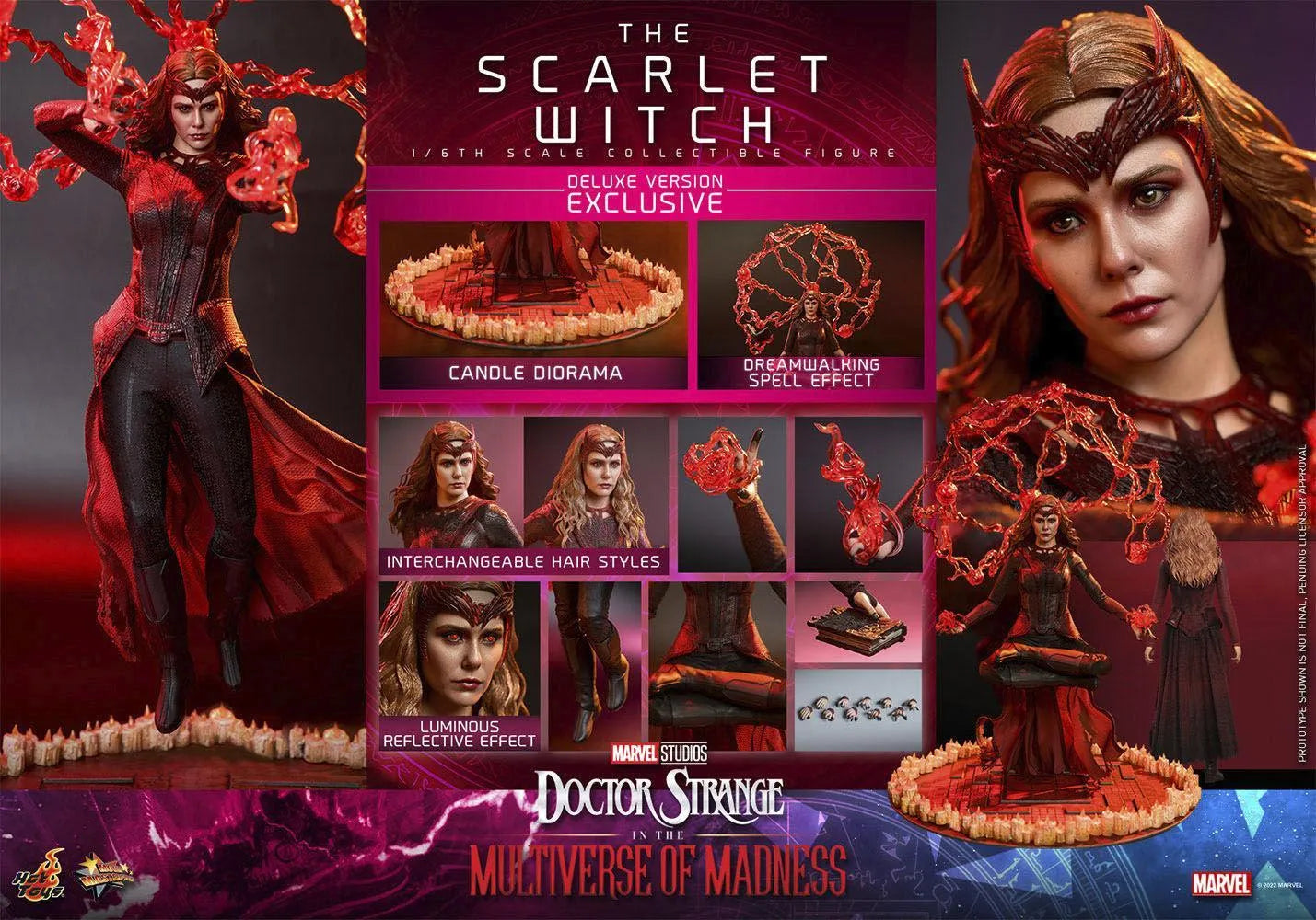HOTMMS653 Doctor Strange 2: Multiverse of Madness - Scarlet Witch Deluxe 1:6 Scale Action Figure - Hot Toys - Titan Pop Culture