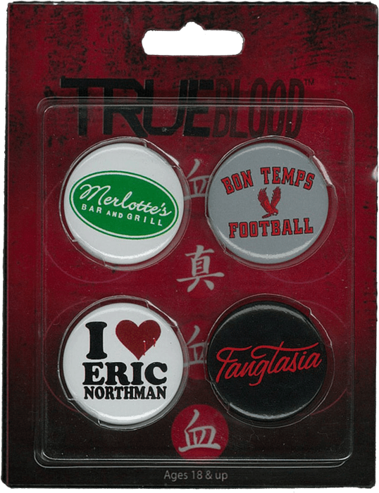 IKO0198 True Blood - Pin Set Of 4 (#2) - Ikon Collectables - Titan Pop Culture