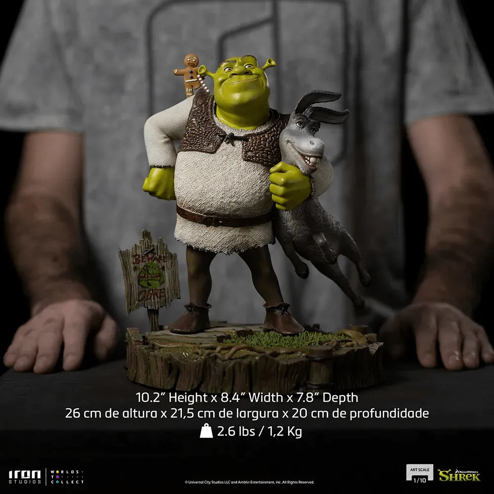 IRO51963 Shrek - Shrek, Donkey & Gingerbread Man Deluxe 1:10 Scale Statue - Iron Studios - Titan Pop Culture