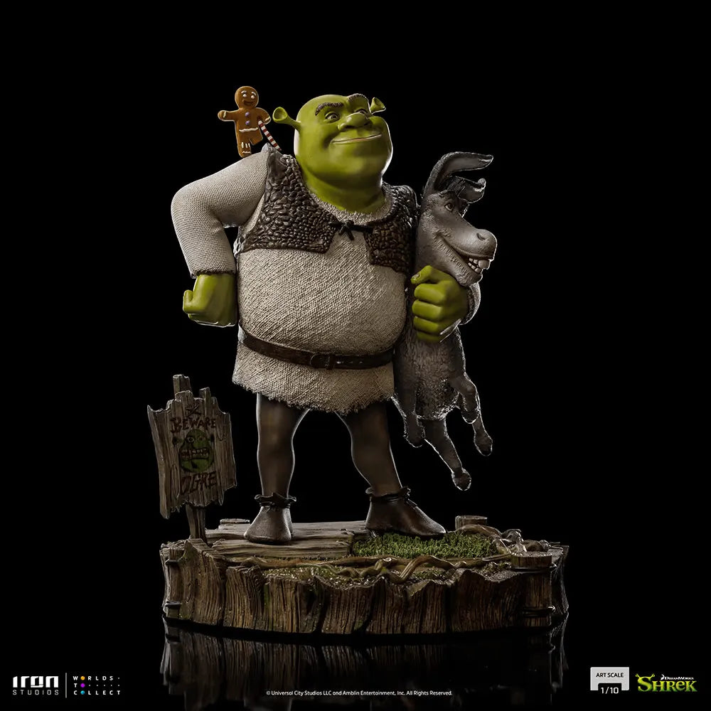 IRO51963 Shrek - Shrek, Donkey & Gingerbread Man Deluxe 1:10 Scale Statue - Iron Studios - Titan Pop Culture