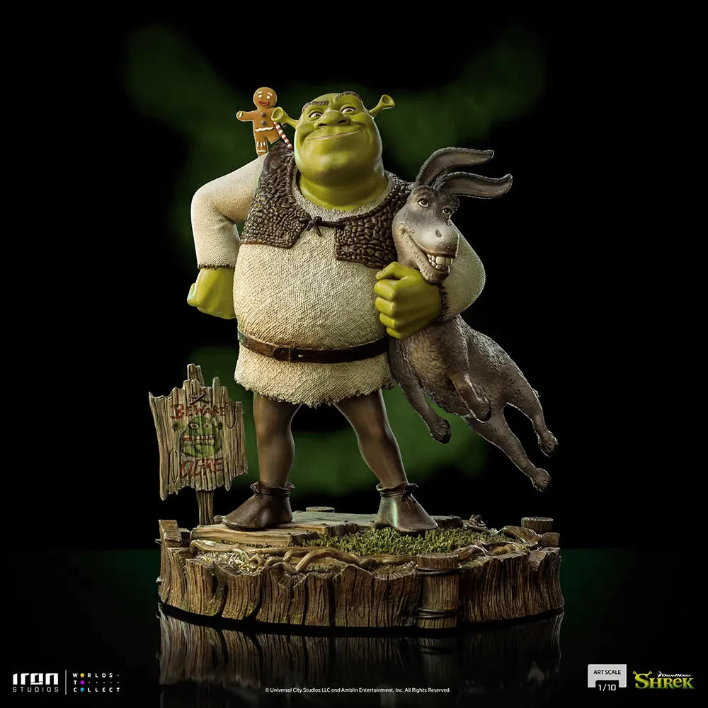 IRO51963 Shrek - Shrek, Donkey & Gingerbread Man Deluxe 1:10 Scale Statue - Iron Studios - Titan Pop Culture