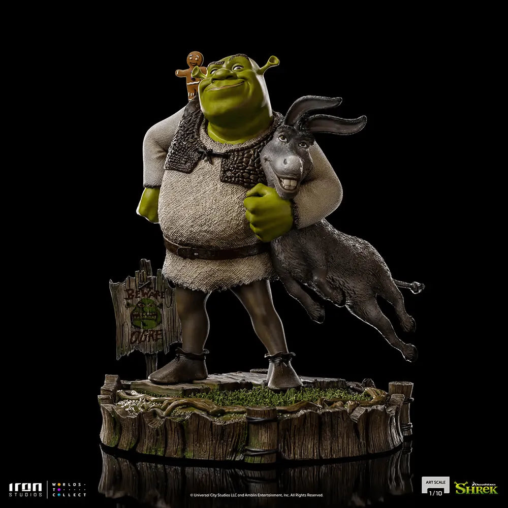 IRO51963 Shrek - Shrek, Donkey & Gingerbread Man Deluxe 1:10 Scale Statue - Iron Studios - Titan Pop Culture