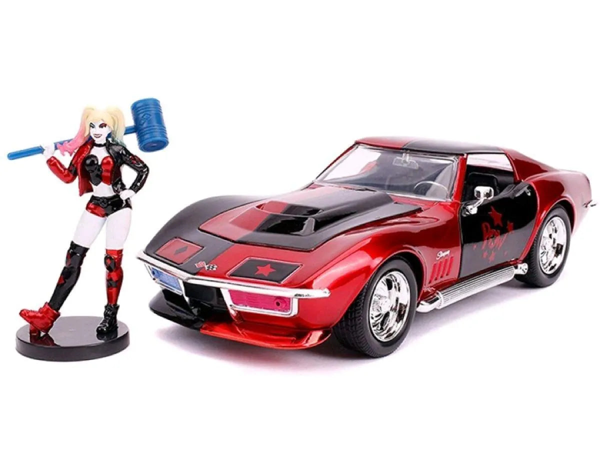 JAD31196 Harley Quinn (comics) - Harley Quinn & 1969 Corvette Stingray 1:24 Scale Hollywood Ride - Jada Toys - Titan Pop Culture