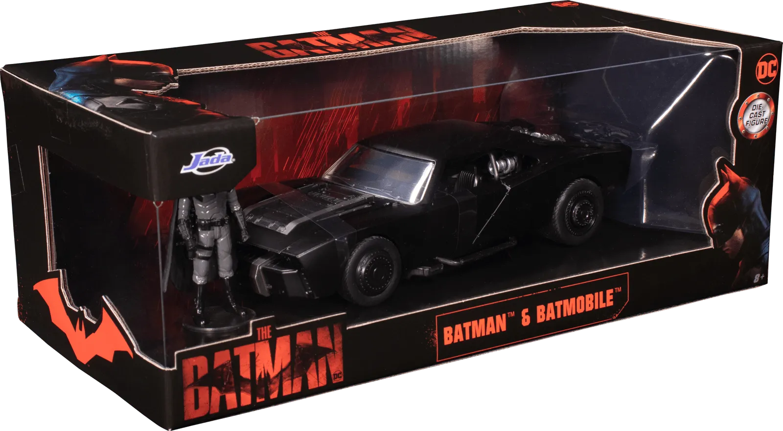 JAD32731 The Batman - Batmobile with Batman 1:24 Scale Hollywood Ride - Jada Toys - Titan Pop Culture
