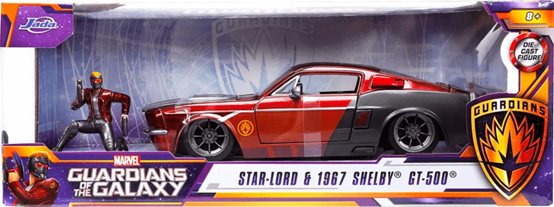 JAD32915 Guardians of the Galaxy (comics) - Star-Lord & 1967 Ford Mustang 1:24 Scale - Jada Toys - Titan Pop Culture
