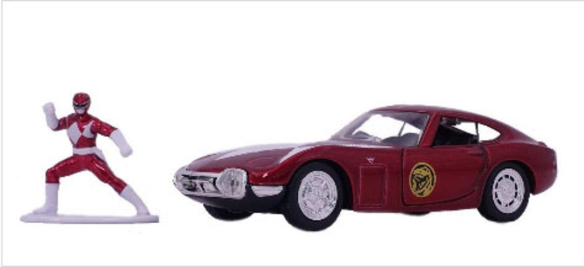 JAD33074 Power Rangers - 1967 Toyota 2000 GT with Red Ranger 1:32 Scale Hollywood Ride - Jada Toys - Titan Pop Culture