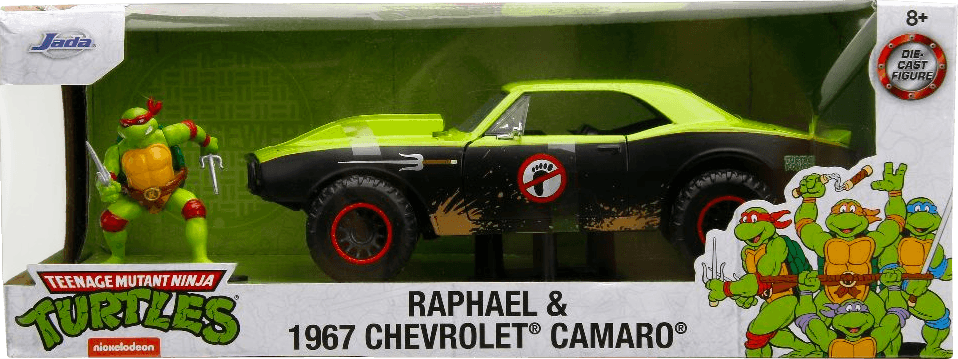 JAD33386 TMNT (TV87) - 1967 Chevrolet Camaro with Raphael 1:24 Scale - Jada Toys - Titan Pop Culture