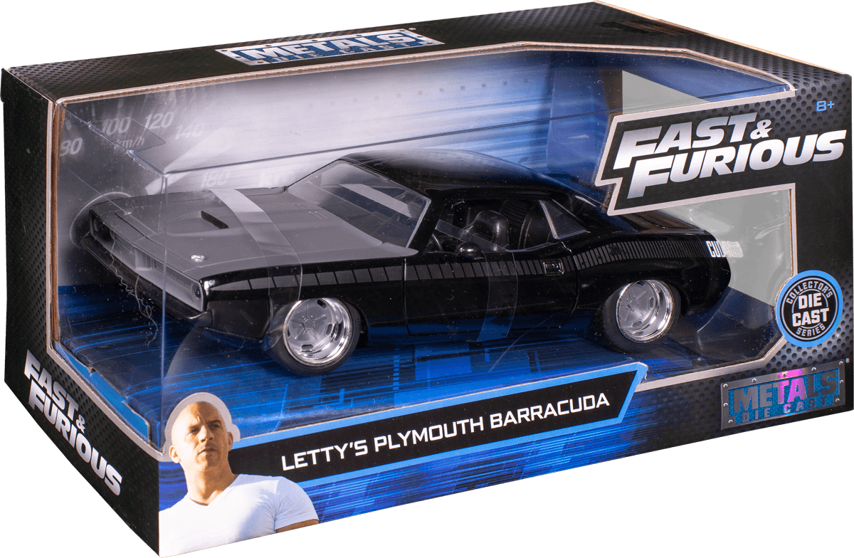 JAD97195 Fast and Furious - 1973 Plymouth Barracuda 1:24 Scale Hollywood Ride - Jada Toys - Titan Pop Culture