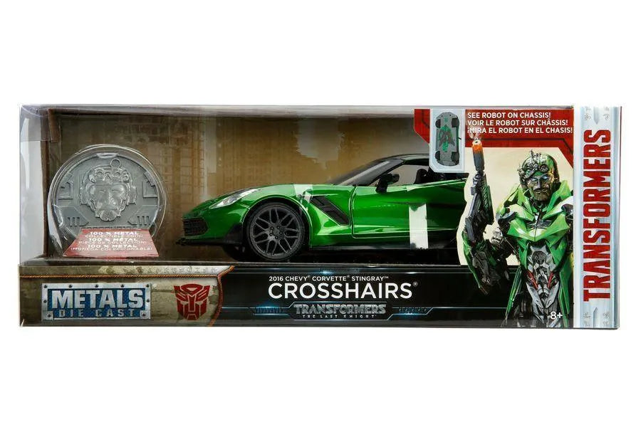 JAD98494 Transformers 5: The Last Knight - Crosshairs Chevy Corvette Stingray 1:24 Scale Die Cast - Jada Toys - Titan Pop Culture