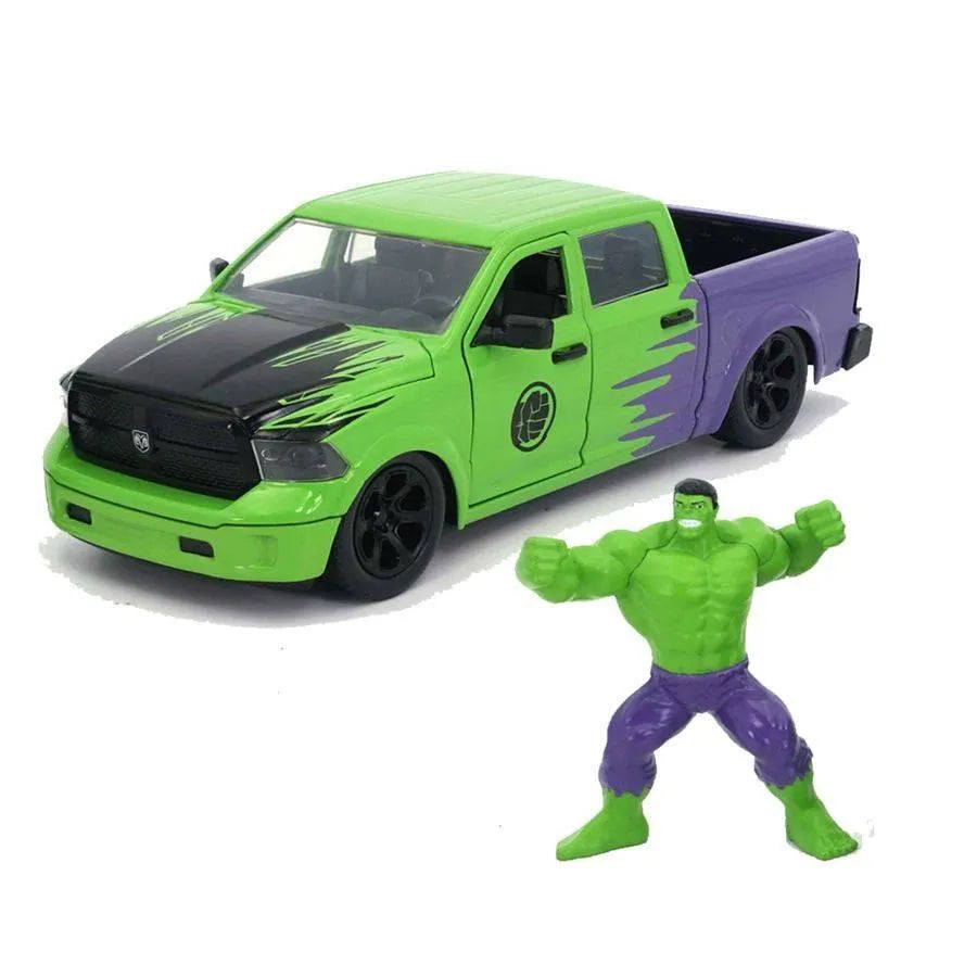 JAD99726 Marvel Comics - 2014 Dodge Ram 1500 1:32 Scale Hollywood Rides with Hulk Set - Jada Toys - Titan Pop Culture