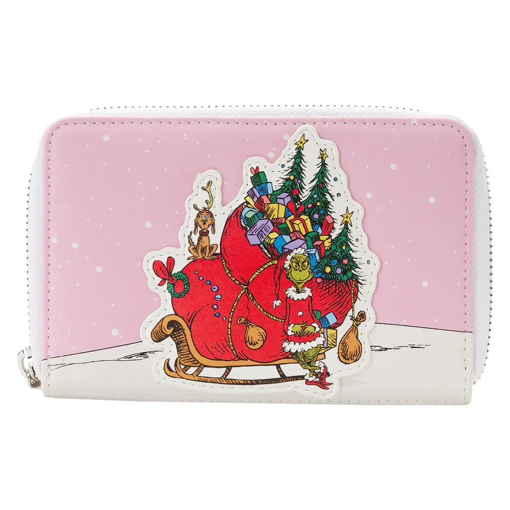 LOUDSSWA0014 Dr Seuss - The Grinch Sleigh Zip Around Purse - Loungefly - Titan Pop Culture