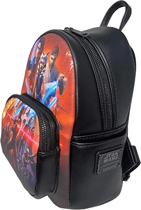 LOUSTBK0345 Star Wars: The Clone Wars - Lightsaber Glow US Exclusive Mini Backpack [RS] - Loungefly - Titan Pop Culture