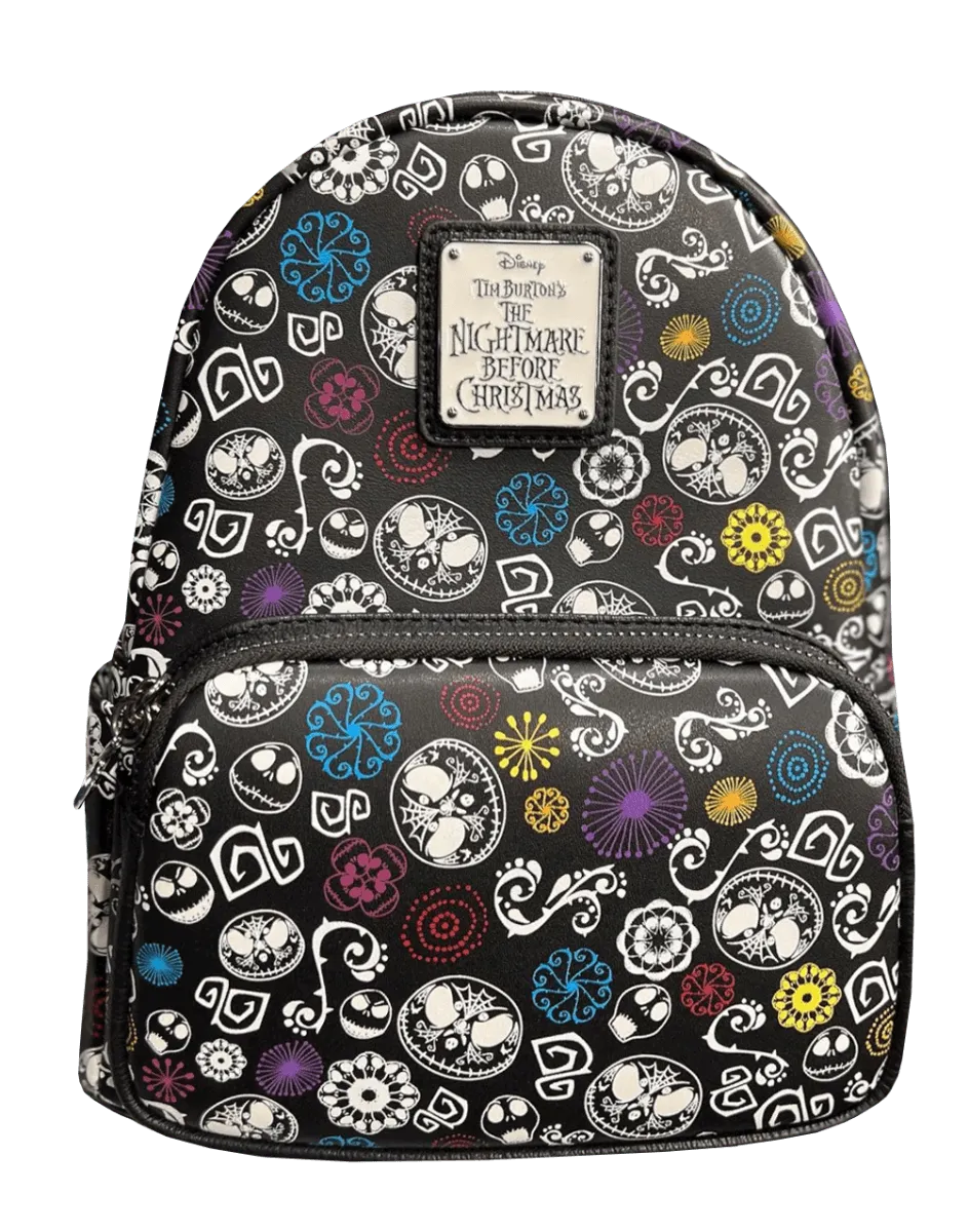 LOUWDBK2156 The Nightmare Before Christmas - Sugar Skull Art Print Glow US Exclusive Mini Backpack [RS] - Loungefly - Titan Pop Culture