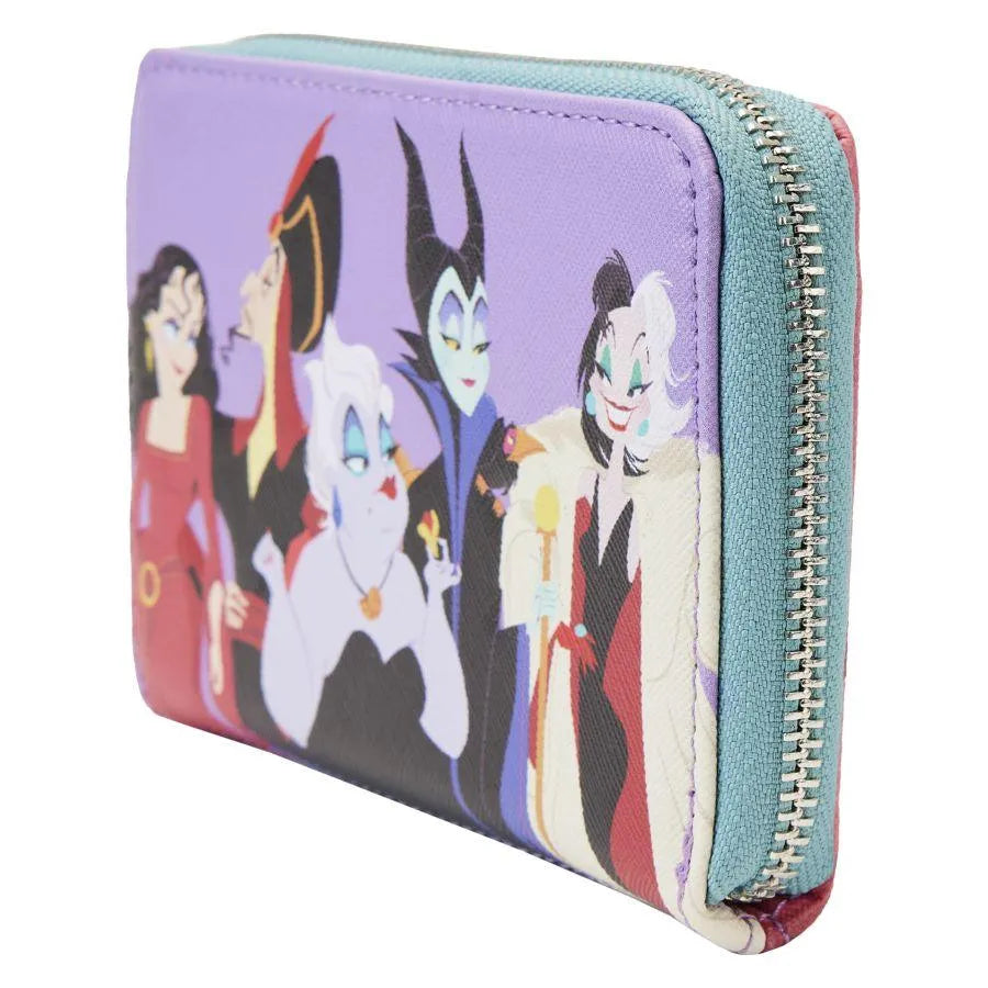 LOUWDWA2475 Disney Villains - Color Block Zip Around Purse - Loungefly - Titan Pop Culture