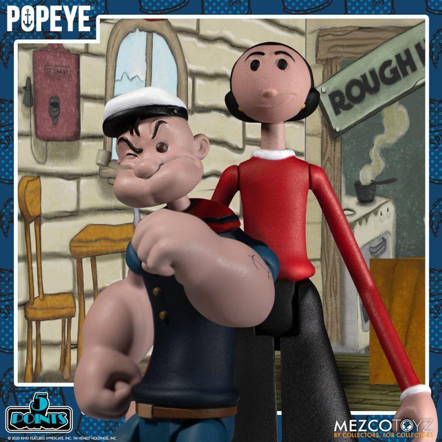 MEZ18060 Popeye - 5 Points Deluxe Boxed Set - Mezco Toyz - Titan Pop Culture