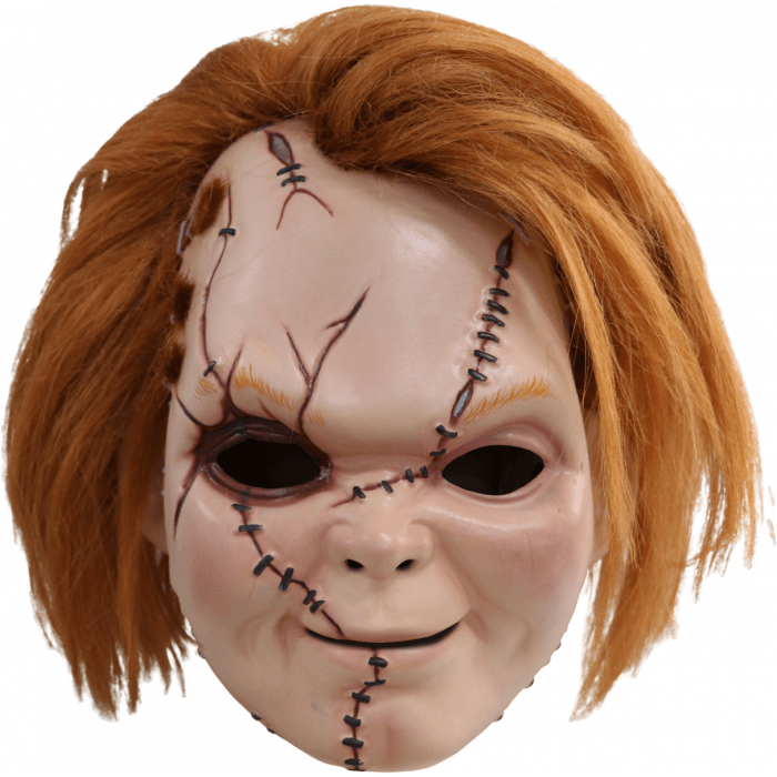 TTSTGUS129 Child's Play 6: Curse of Chucky - Chucky Scarred Plastic Mask with Hair - Trick or Treat Studios - Titan Pop Culture