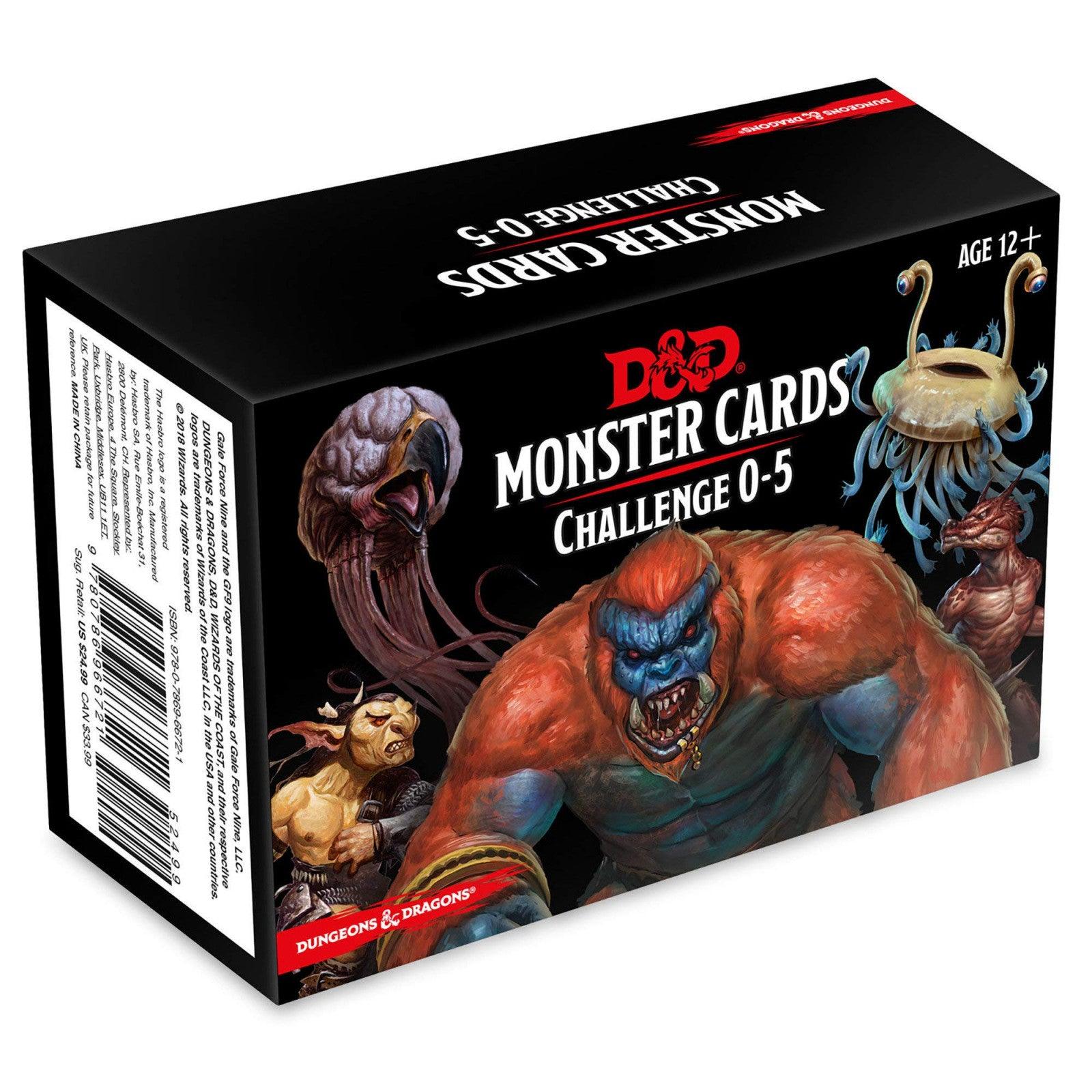 D&D Dungeons & Dragons Spellbook Cards Monster Cards Challenge 0-5