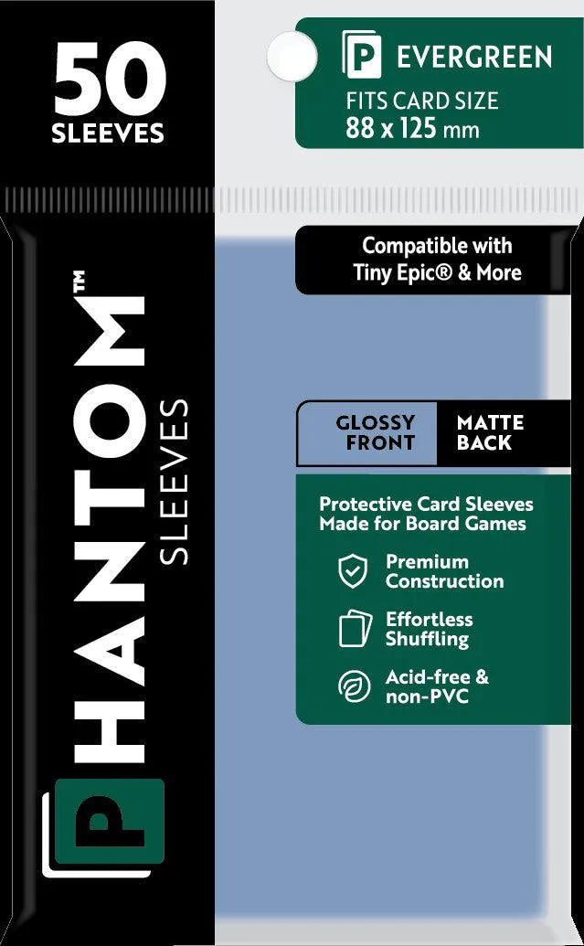 VR-106795 Phantom Sleeves: Evergreen Size (88mm x 125mm) - Gloss/Matte (50) - Phantom Sleeves - Titan Pop Culture