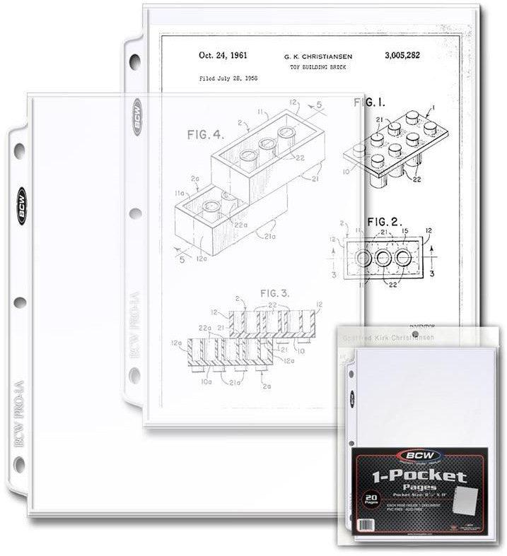 VR-39221 BCW 1 Pocket Protective Pages (8" 1/2 x 11") (20 Pages Per Pack) - BCW - Titan Pop Culture