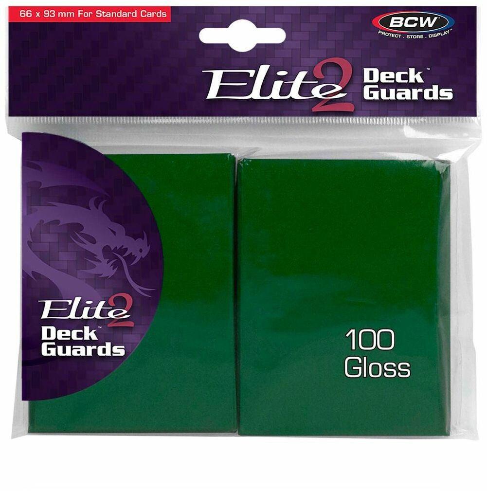 VR-64488 BCW Deck Protectors Standard Elite2 Glossy Green (66mm x 93mm) (100 Sleeves Per Pack) - BCW - Titan Pop Culture