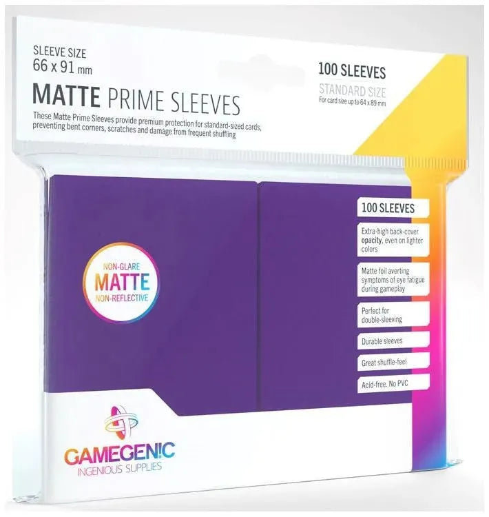 VR-78595 Gamegenic Matte Prime Card Sleeves Purple (66mm x 91mm) (100 Sleeves Per Pack) - Gamegenic - Titan Pop Culture