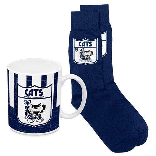 AFL Coffee Mug and Sock Pack Heritage Geelong Cats