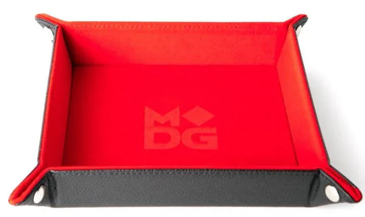 VR-81333 MDG Velvet Folding Dice Tray - Red (10"x10") - FanRoll by Metallic Dice Games - Titan Pop Culture